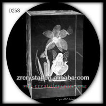 K9 3D Laser Daffodils Flower Inside Crystal Block